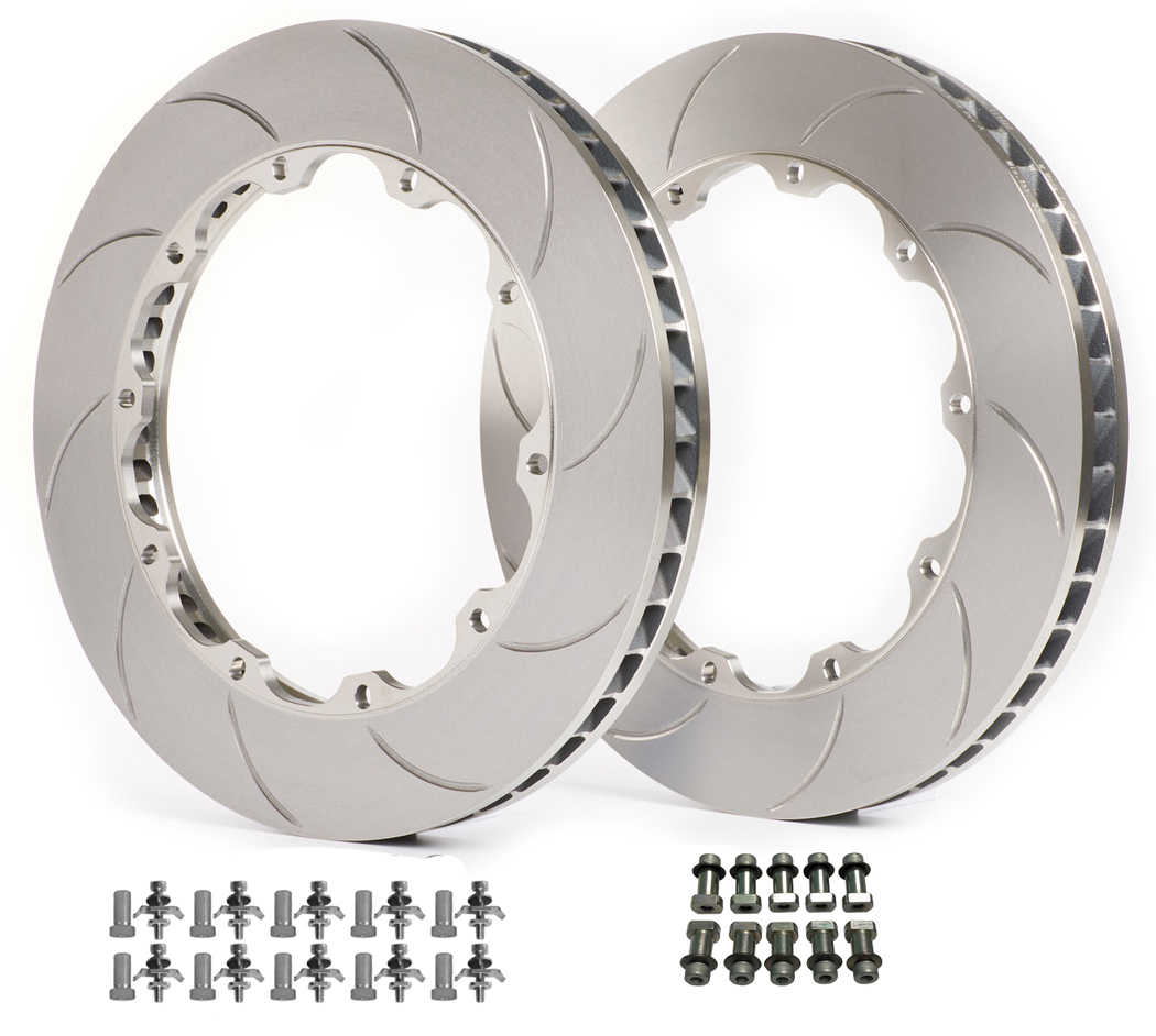 Girodisc 380x35mm BBK rotors, Slotted, Left/Right Pair (Includes anti-rattle mounting hardware)